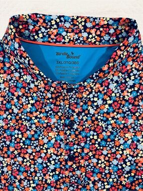 BirdieBound Floral AOP Men’s 3XL Performance Stretch Golf Polo Shirt